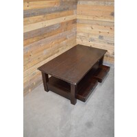 thumb-Salontafel massief eiken donker rechthoekig-2