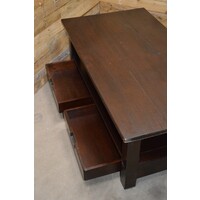 Salontafel massief eiken donker rechthoekig