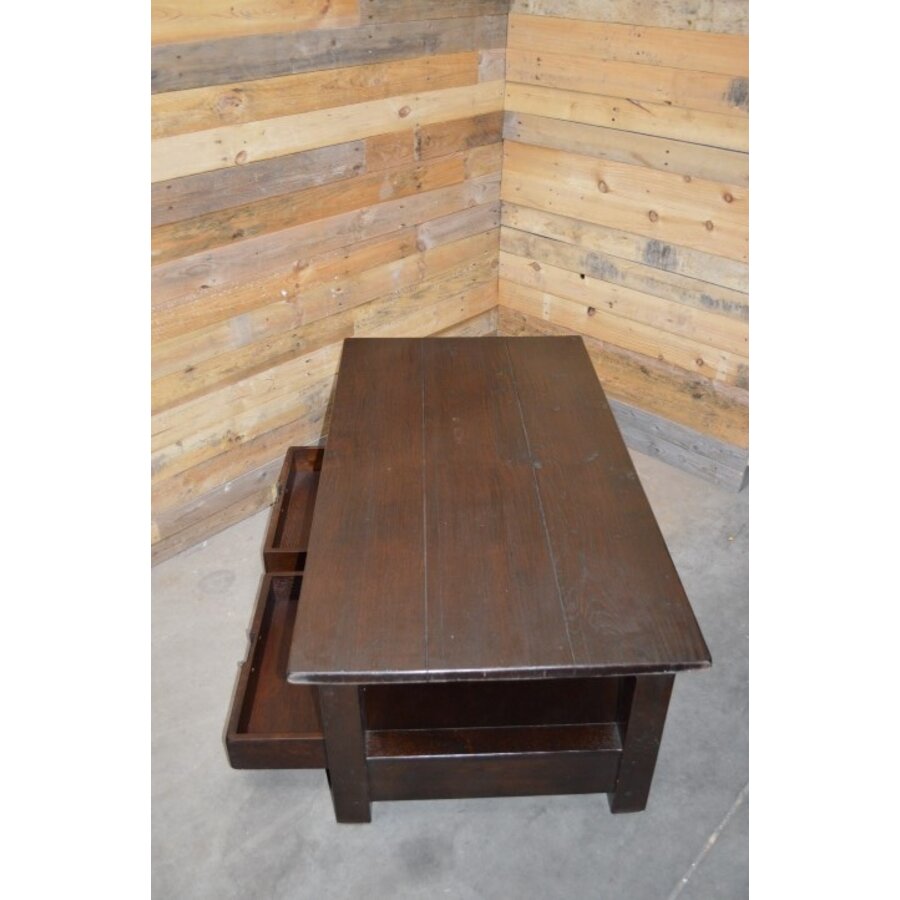 Salontafel massief eiken donker rechthoekig-6