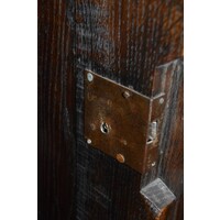 thumb-Antieke Biedermeier kast van massief eikenhout met planken en laden-5