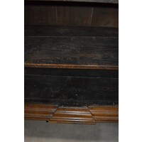 thumb-Antieke Biedermeier kast van massief eikenhout met planken en laden-6