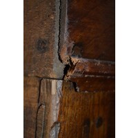 thumb-Antieke Biedermeier kast van massief eikenhout met planken en laden-10