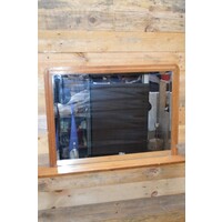 thumb-Oud eiken lijst met facet spiegel en schapje-3