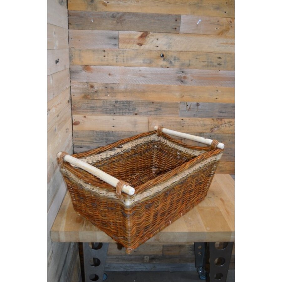 Grote driekleurige  mand rechthoekig met houten handgrepen-4