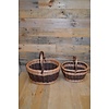 LoodsVol, Natuurlijke producten Set van 2 ovale gevlochten wilgentenen manden met handvat