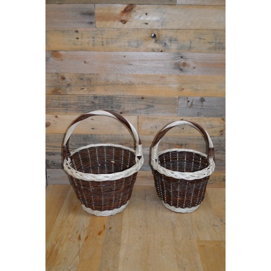 Ronde 2 kleurige manden set van 2-1