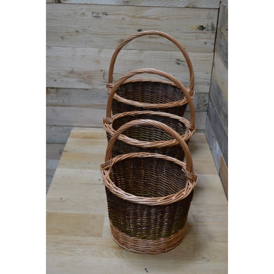 Nest van 3 gevlochten wilgentenen manden rond-2