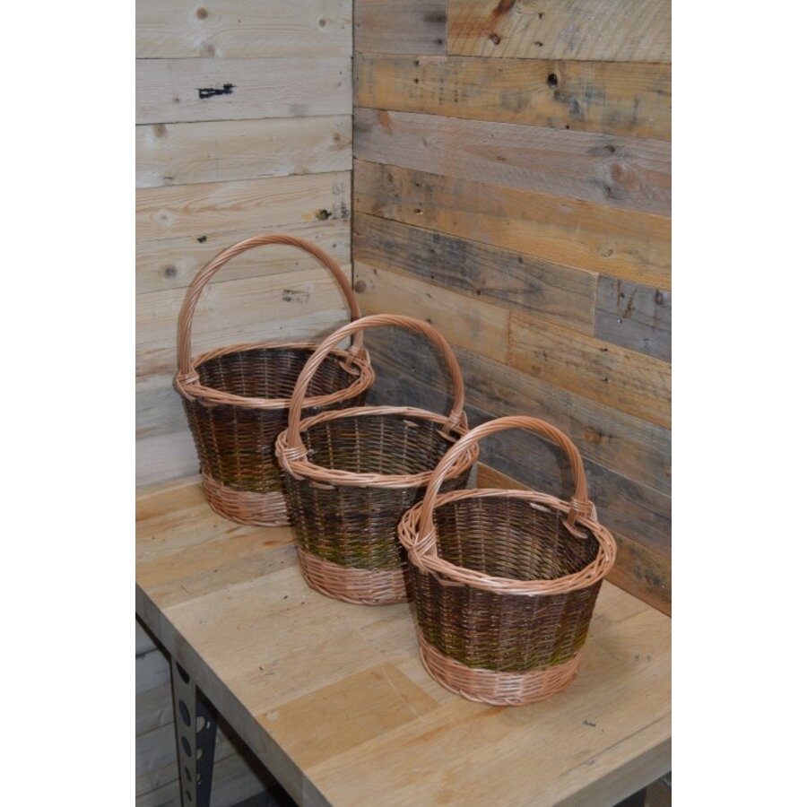 Nest van 3 gevlochten wilgentenen manden rond-1
