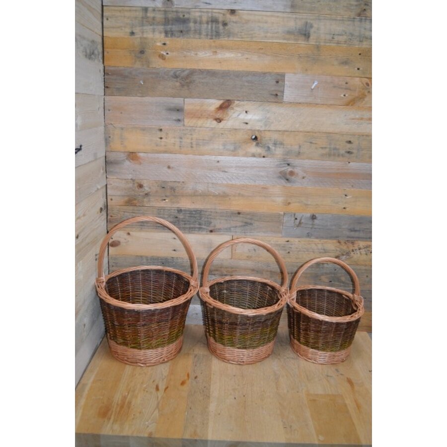 Nest van 3 gevlochten wilgentenen manden rond-4