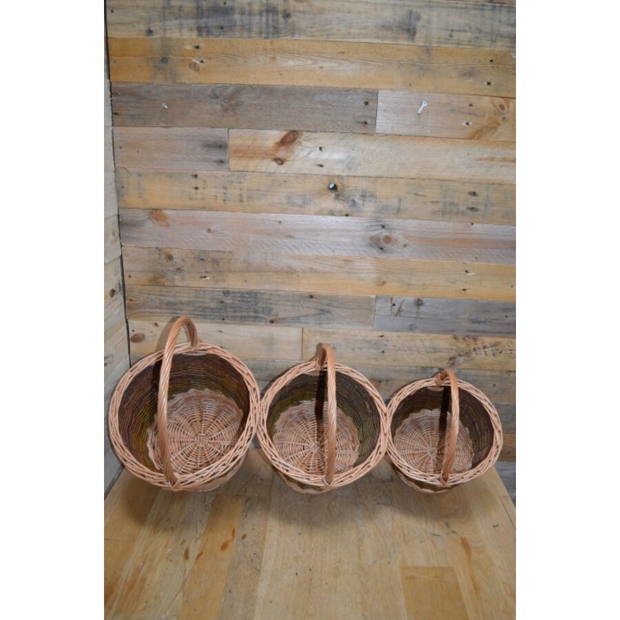 Nest van 3 gevlochten wilgentenen manden rond-5