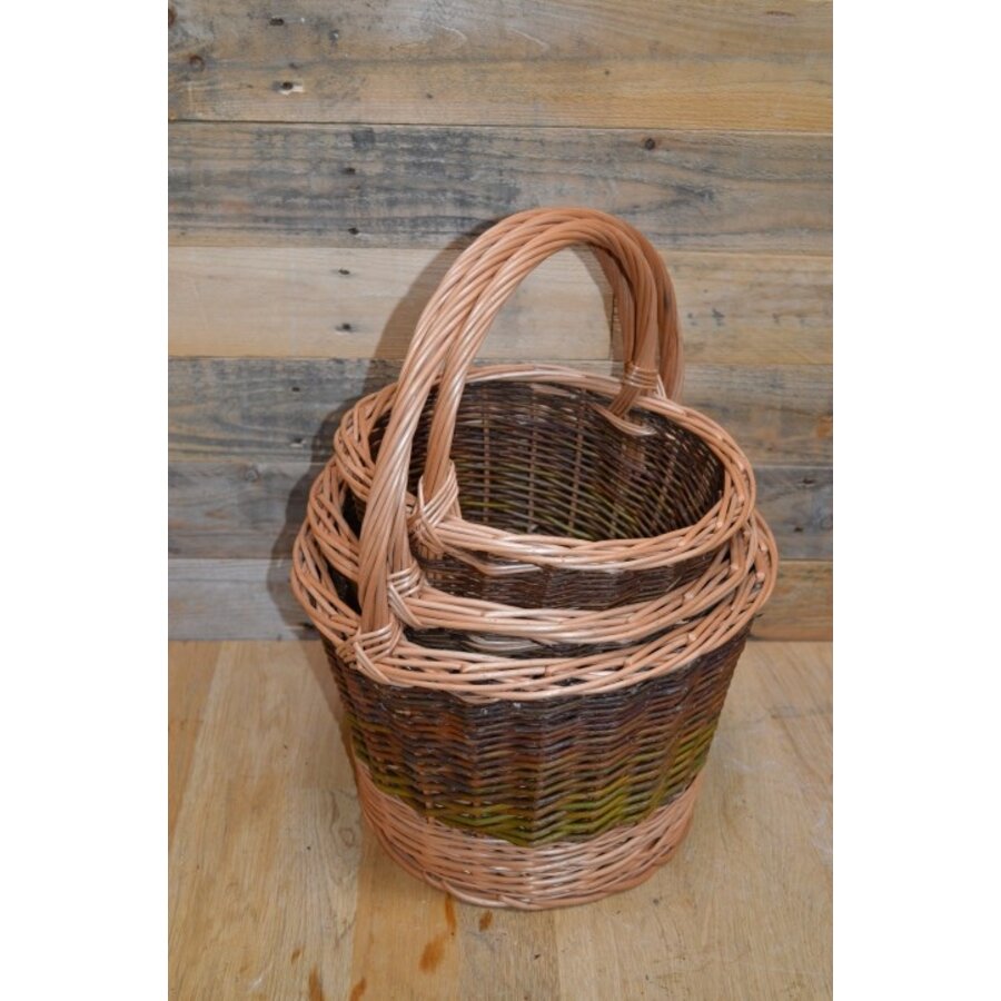 Nest van 3 gevlochten wilgentenen manden rond-6