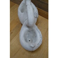 thumb-Betonnen zwanen in hartvorm – plantenbakje met twee zwanen als decoratie-6