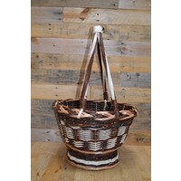 thumb-Driekleurige wilgentenen mand met handvat. Decoratief en praktisch.-3