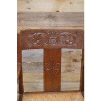 thumb-Ouderwetse houten armstoel met biezen zitting-3