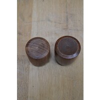 thumb-Wodka/vodka bekertjes metaal met hout set van 2-4