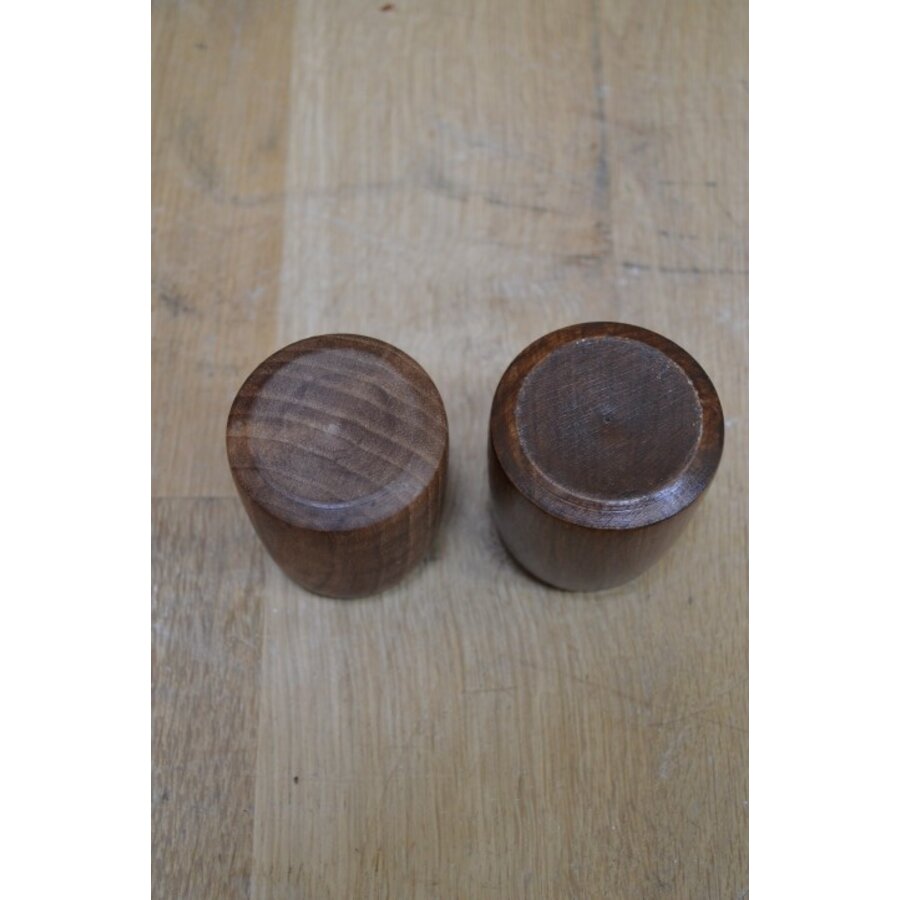 Wodka/vodka bekertjes metaal met hout set van 2-4