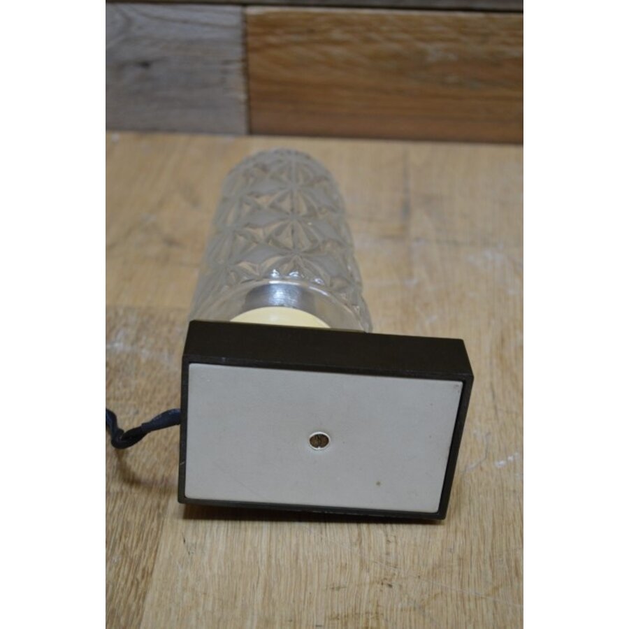 Retro nachtkastlampje met kristalglas kap-8
