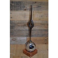 thumb-Zilverkleurige en goudkleurige award op marmeren sokkel-5
