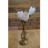 thumb-Schemerlamp messingkleur met 3 bloemkapjes-6