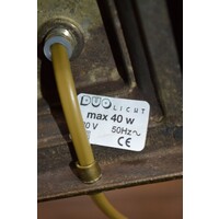 thumb-Staande schemerlamp messingkleur met melkglazen kap-4