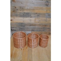 thumb-Ronde mandjes set van 3 gevlochten wilgentenen-2