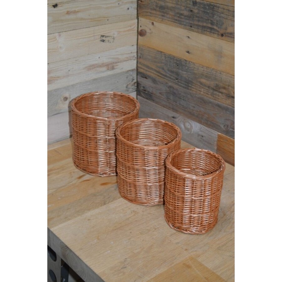 Ronde mandjes set van 3 gevlochten wilgentenen-1