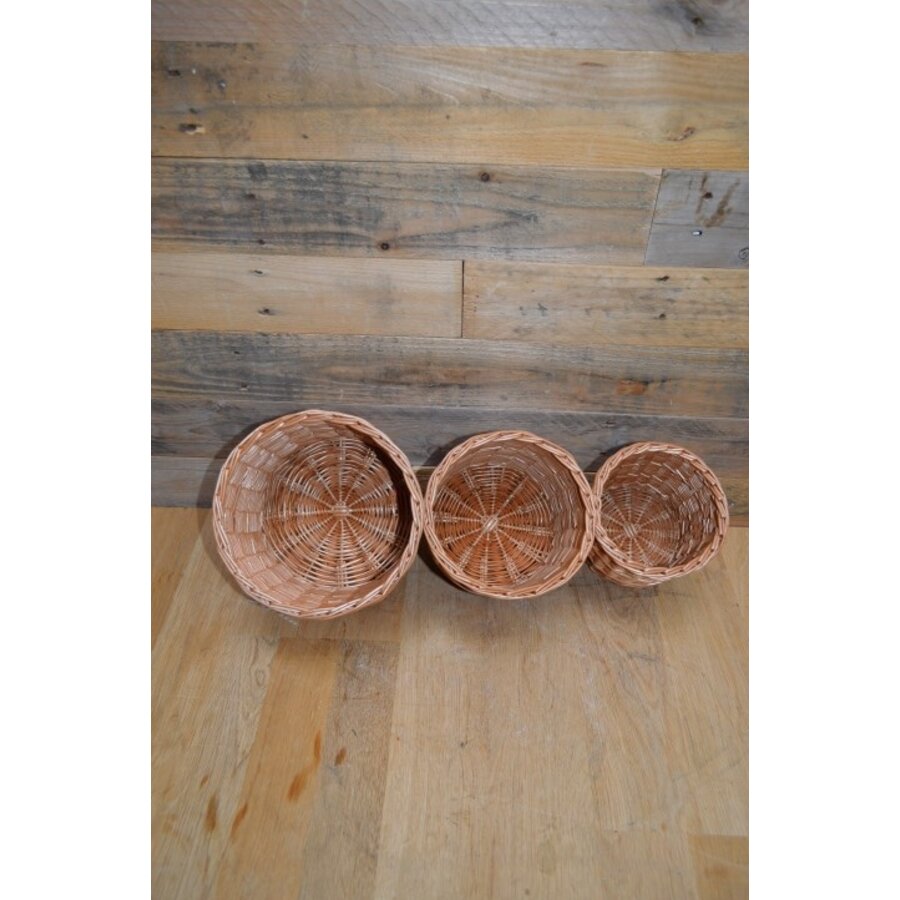 Ronde mandjes set van 3 gevlochten wilgentenen-4