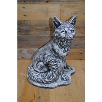 thumb-Betonnen vos rechts kijkend – natuurgetrouw tuinbeeld van een waakzame vos-1