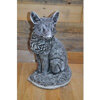 thumb-Betonnen vos links kijkend – natuurgetrouw tuinbeeld van schrandere jager-1