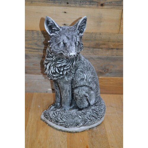 Betonnen tuinbeeld vos links kijkend 