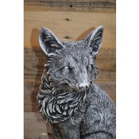 thumb-Betonnen vos links kijkend – natuurgetrouw tuinbeeld van schrandere jager-2