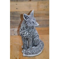 thumb-Betonnen vos links kijkend – natuurgetrouw tuinbeeld van schrandere jager-6