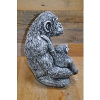thumb-Betonnen chimpansee met jong – decoratief tuinbeeld met dierlijke uitstraling-6