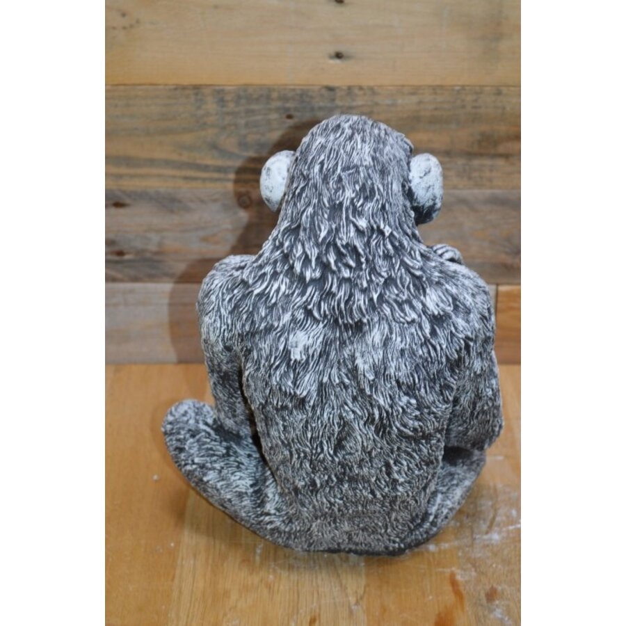 Betonnen chimpansee met jong – decoratief tuinbeeld met dierlijke uitstraling-7