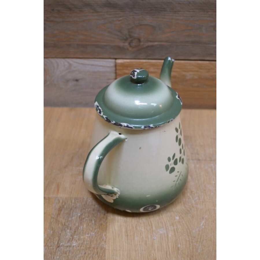 Brocante Franse koffiepot van emaille jaren 50-3