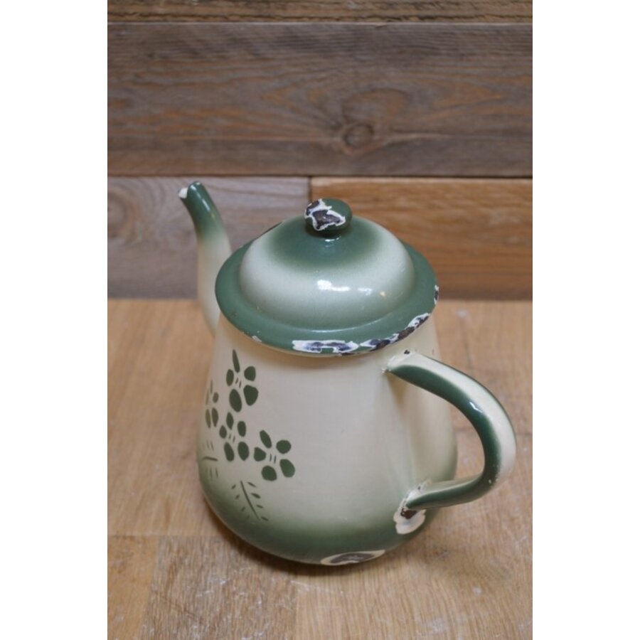 Brocante Franse koffiepot van emaille jaren 50-4