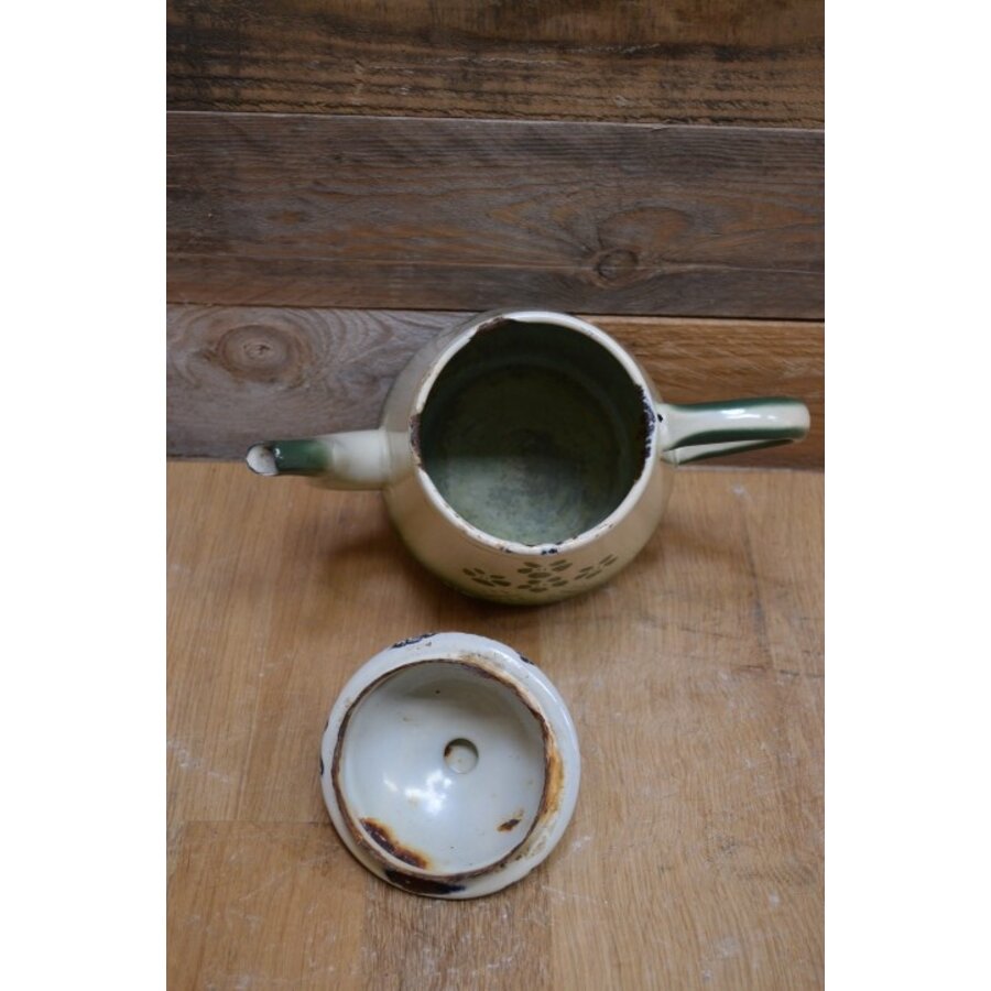 Brocante Franse koffiepot van emaille jaren 50-5