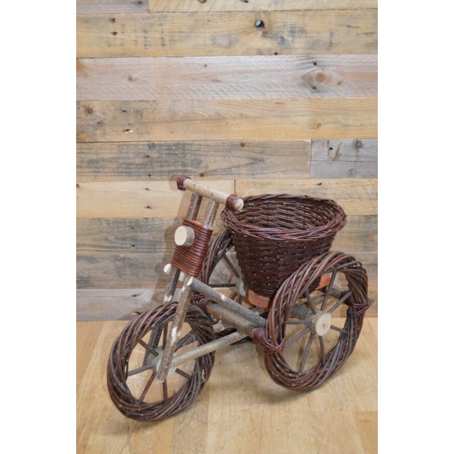 Driewieler fiets van hout en wilgentenen-1