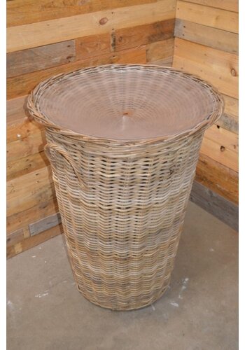Rotan mand met kunststof schaal 