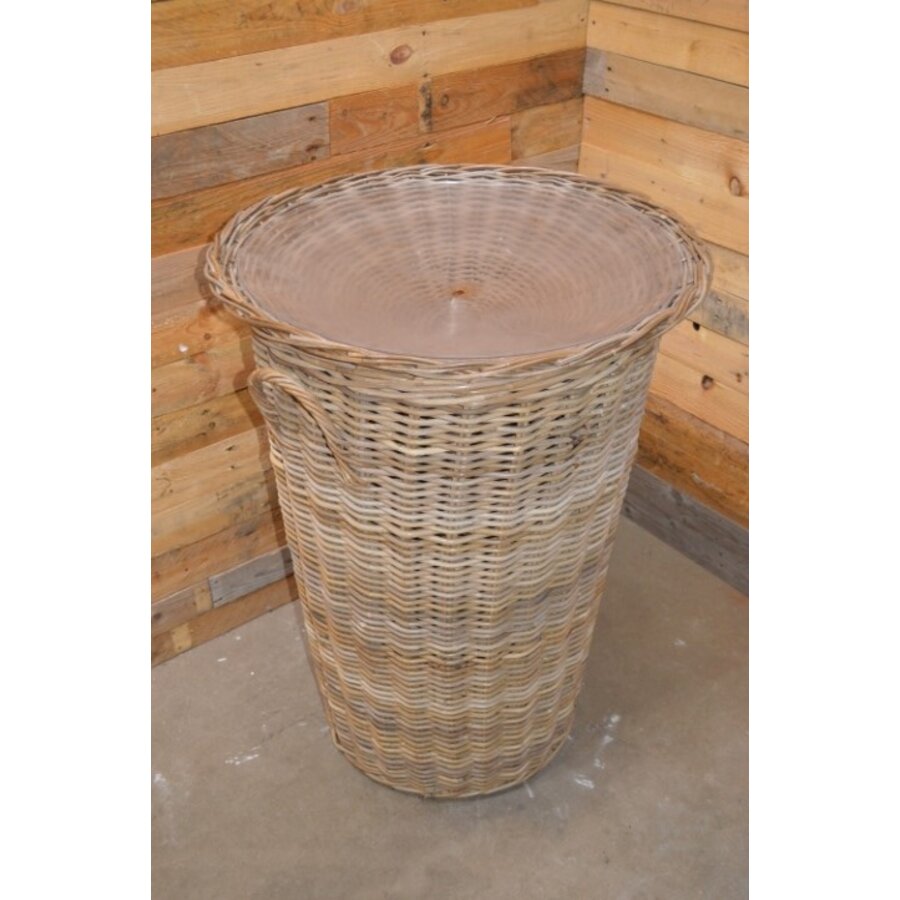 Rotan mand met kunststof schaal-1