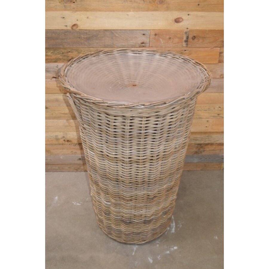 Rotan mand met kunststof schaal-3