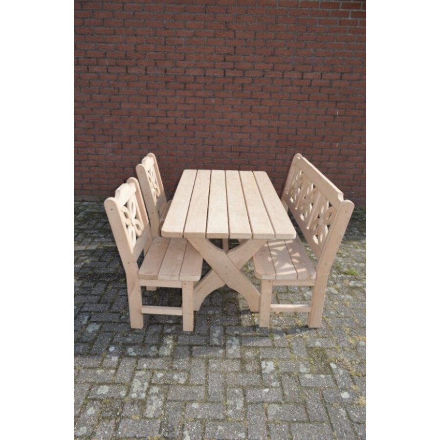 Tuinset onbehandeld hout-1