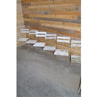 thumb-Set van 6 vintage opklapbare bistro stoelen-1