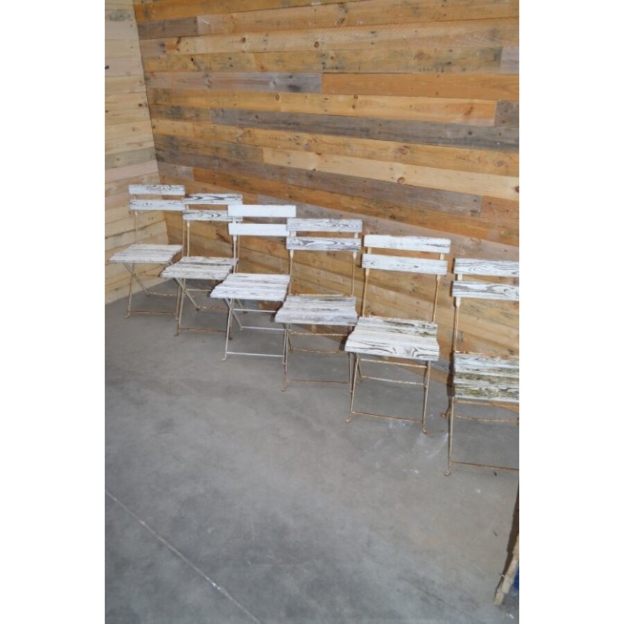 Set van 6 vintage opklapbare bistro stoelen-1