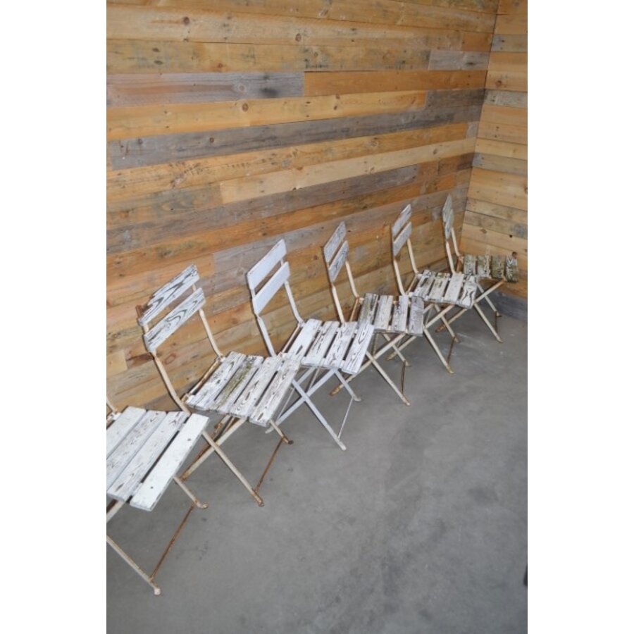 Set van 6 vintage opklapbare bistro stoelen-2
