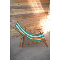 thumb-Vintage inklapbare strandstoel van beukenhout-1