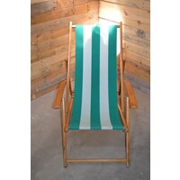 thumb-Vintage inklapbare strandstoel van beukenhout-3