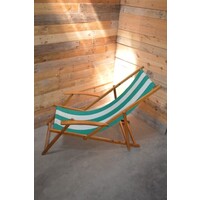 thumb-Vintage inklapbare strandstoel van beukenhout-2