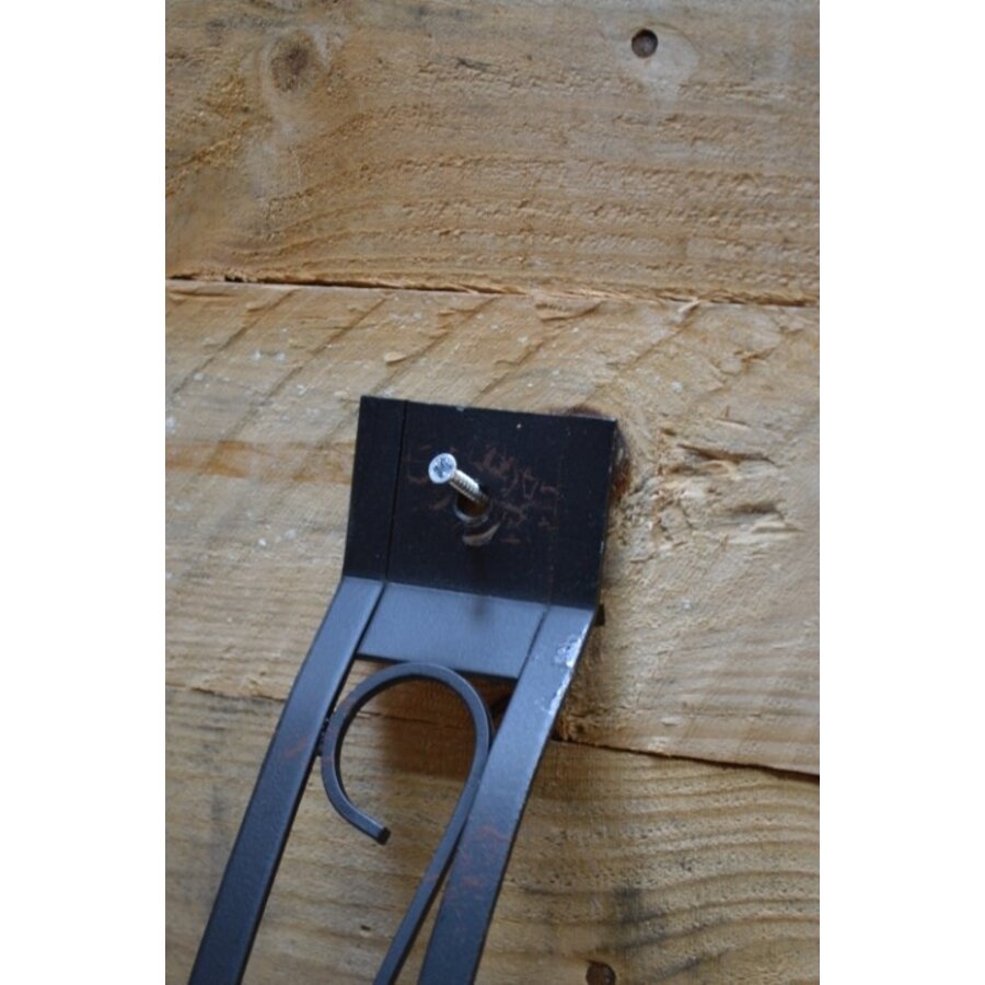Set van 2 zwarte metalen wandkandelaars-5