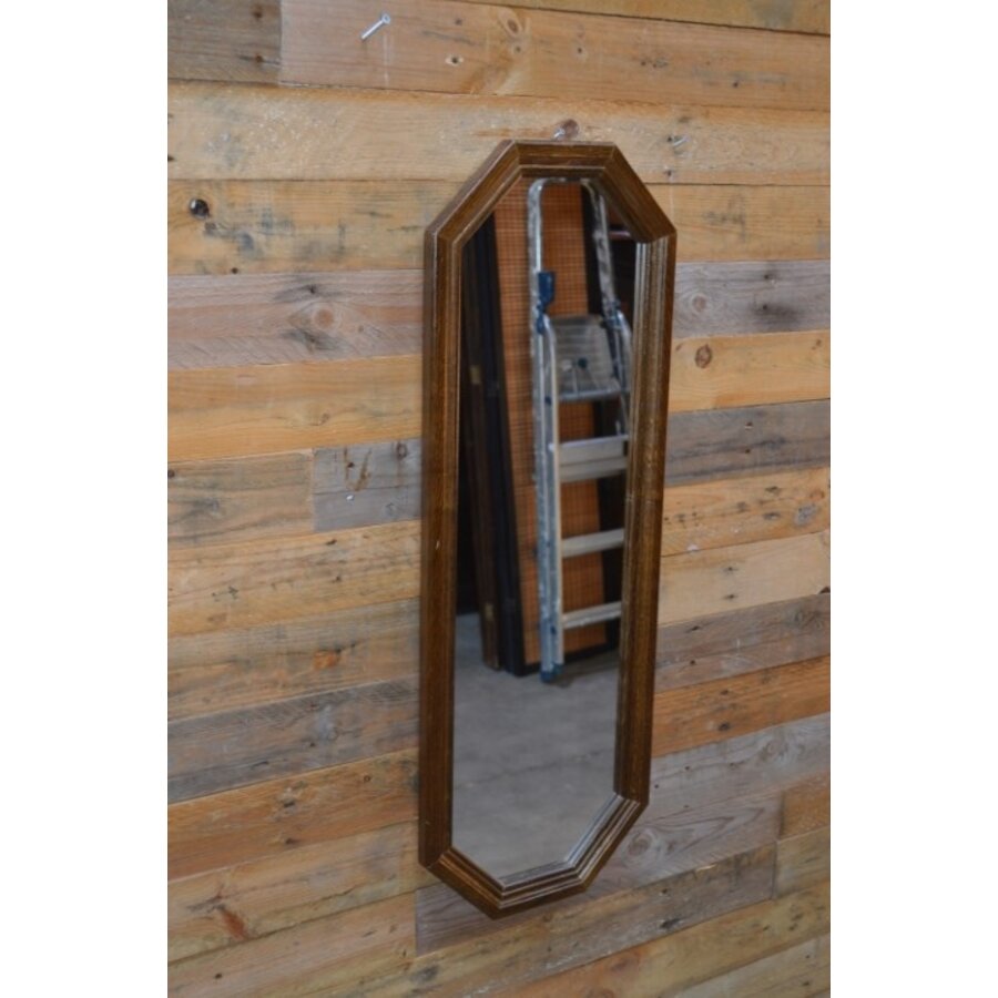 Spiegel met eiken lijst 8 hoekig-3